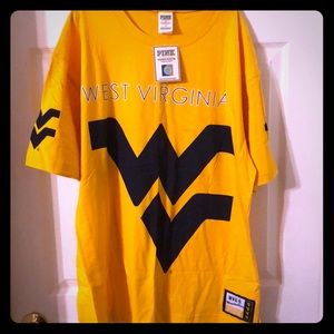 Pink Victoria secret WVU tee shirt brand new